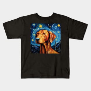 Redbone Dog Starry Night Kids T-Shirt